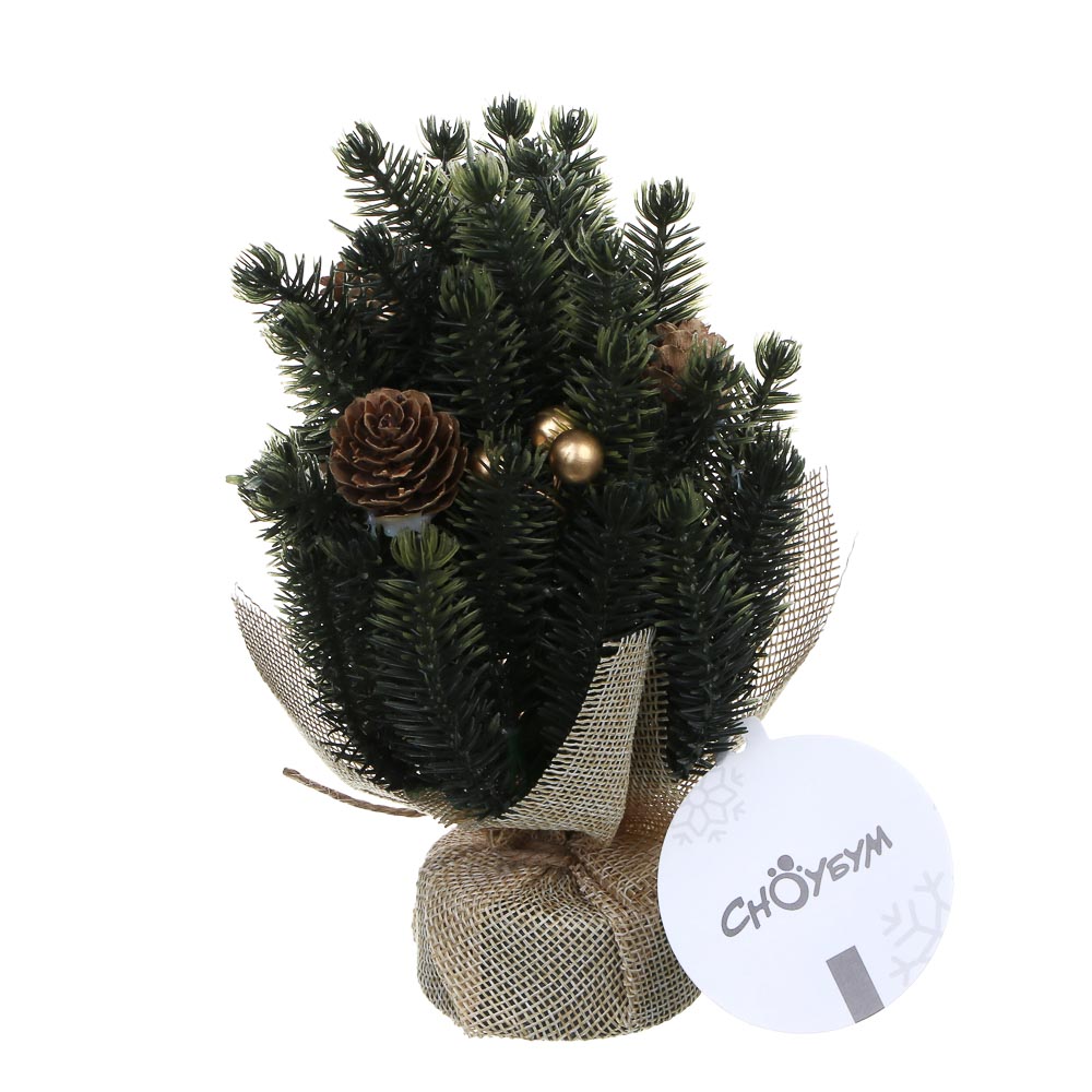 СНОУ БУМ Елочка литая 100% РЕ, шишка, золотая ягода, 18 см, 26-60 - #4