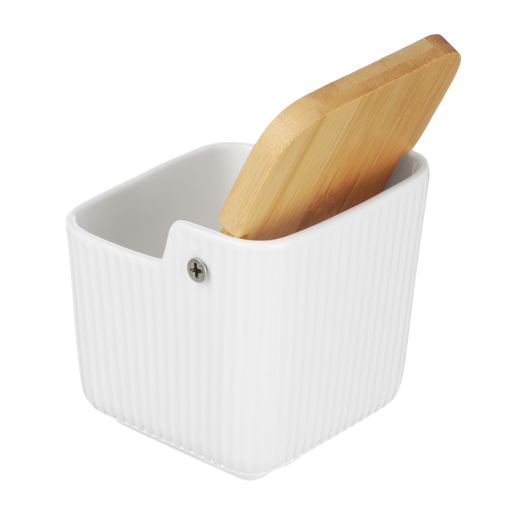 Банка для хранения тм MILLIMI, 350мл, фарфор, бамбук - #4