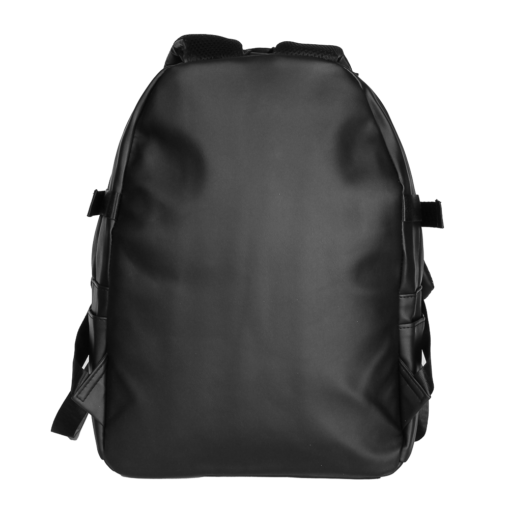 Рюкзак универсальный 43x30x13см, 1 отделение, 5 карманов, боковые утяжки, искусственная кожа, черный - #4