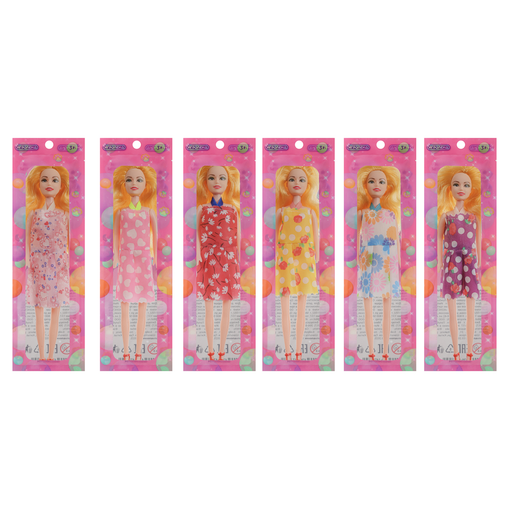 ИГРОЛЕНД Кукла в платье, 29 см, PP, PVC, 10,5х4х35,5 см, 6 дизайнов - #7