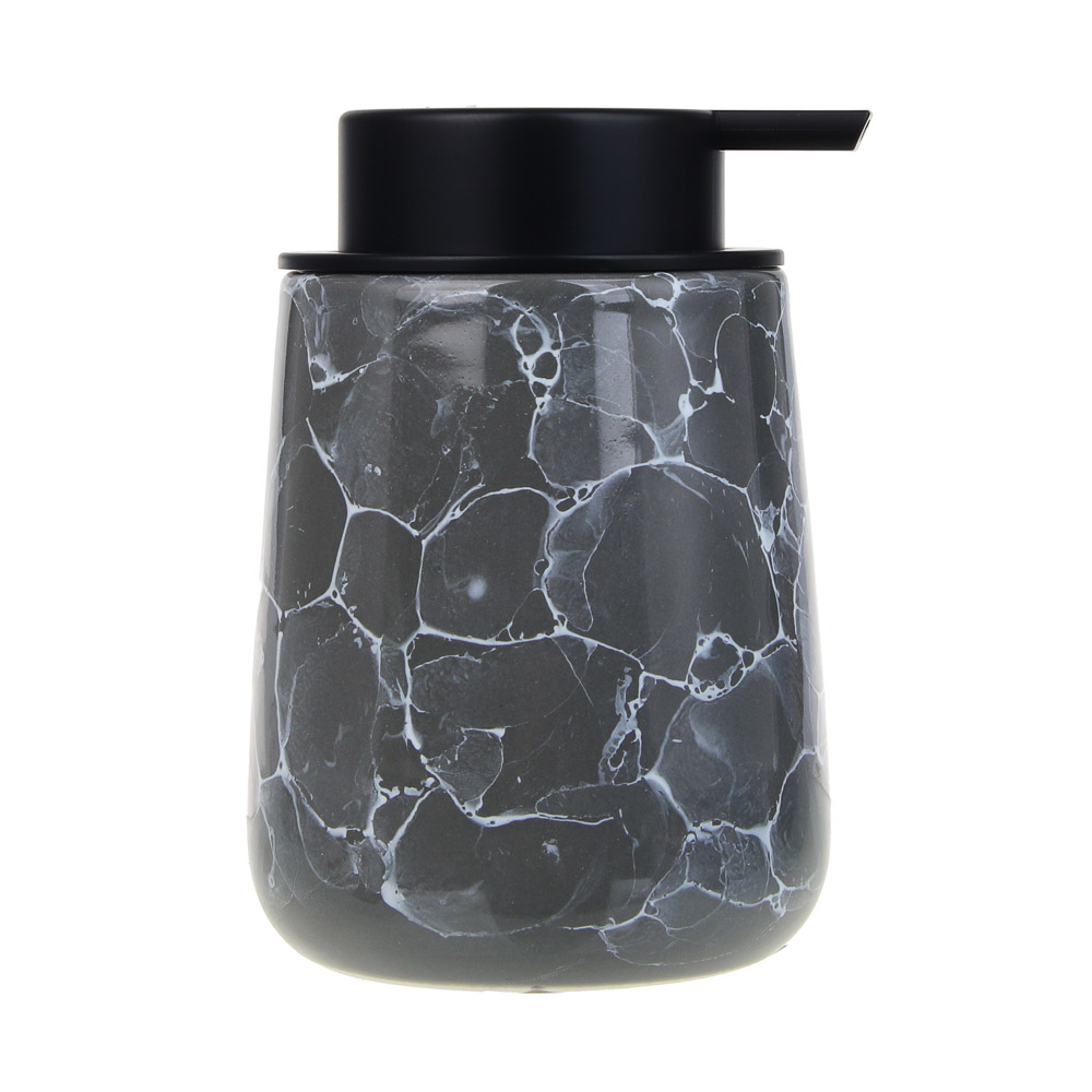 VETTA Дозатор для жидкого мыла, 320 мл, 13x9x9 см, керамика, "Космос", мрамор серый - #2