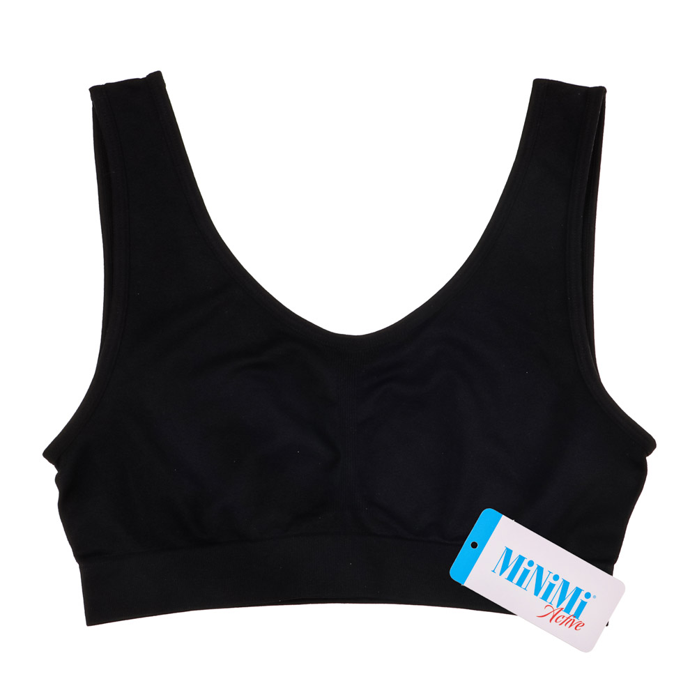 MINIMI Active New Майка-топ на широких бретелях, р-р: 44/46, 93% полиамид, 7% эластан, черный, MA131 - #4