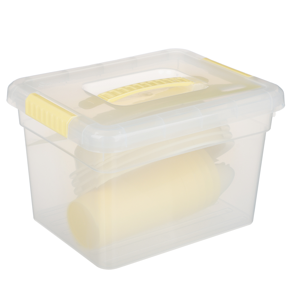 Набор для пикника на 4 персоны: контейнер 5л, тарелки 4шт, стаканы 0,4л 4шт, стол.приборы 4шт, доска - #5