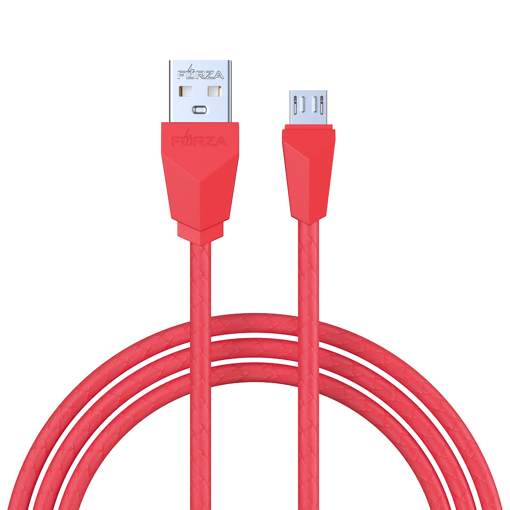 FORZA Кабель для зарядки Комфорт Micro USB, 1м, 1А, прорезиненный, 5 цветов, пакет - #12