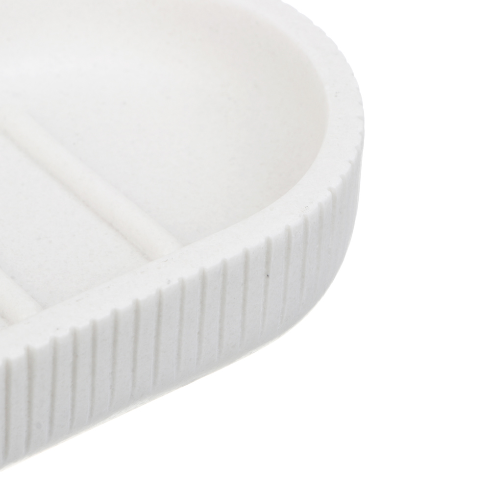 Мыльница тм VETTA Дакота, смола (полирезин), белый, 14x8,7x2,5см - #2