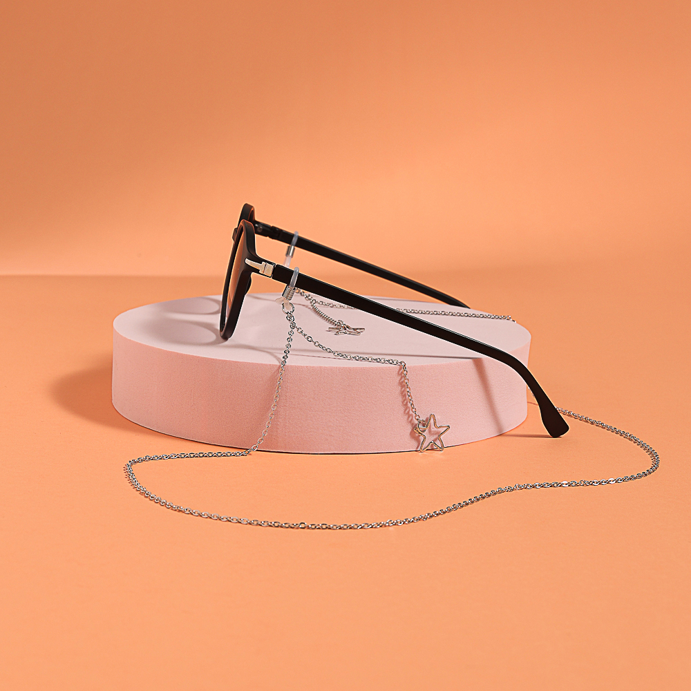 ЮL Цепочка для очков, пластик, биж.сплав, 65см, 6 дизайнов, арт.1 - #7