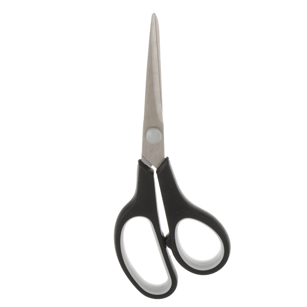 ClipStudio Ножницы канцелярские 19см, двуцветные пласт.ручки, на карточке - #4