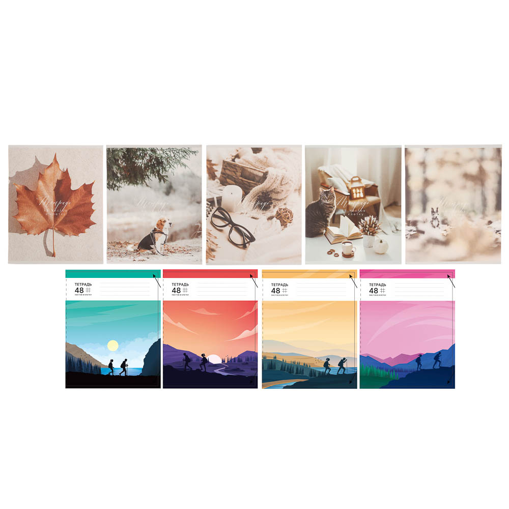 Тетрадь 48л. СlipStudio А5, в клетку, БЕЛЫЕ ЛИСТЫ, обложка картон 190 гр/м2, скрепка, 5 диз. - #1