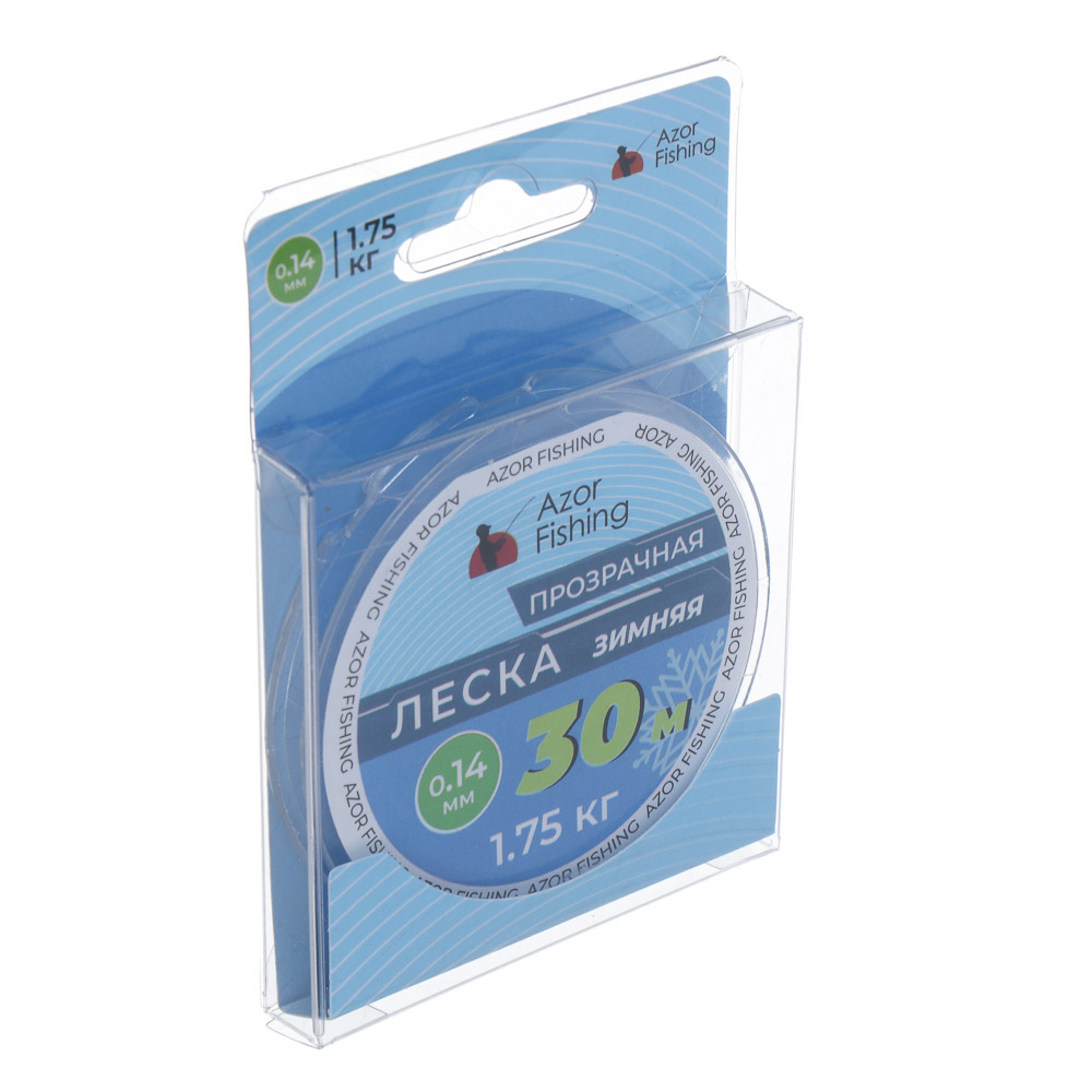 Леска зимняя тм AZOR FISHING, 30м, 0,14мм, 1,75кг, прозрачная - #3