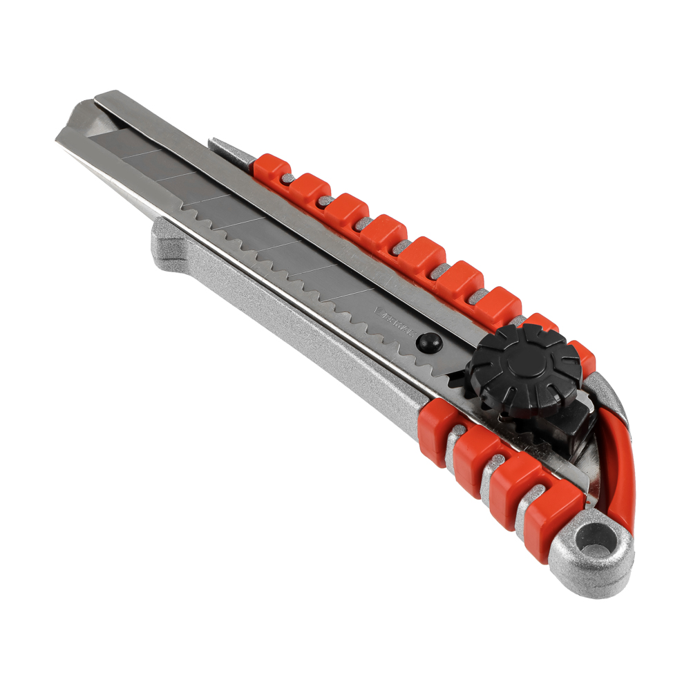 ЕРМАК Нож универсальный 18мм, метал.направ., Twist lock, метал.корпус+TPR, блистер - #1