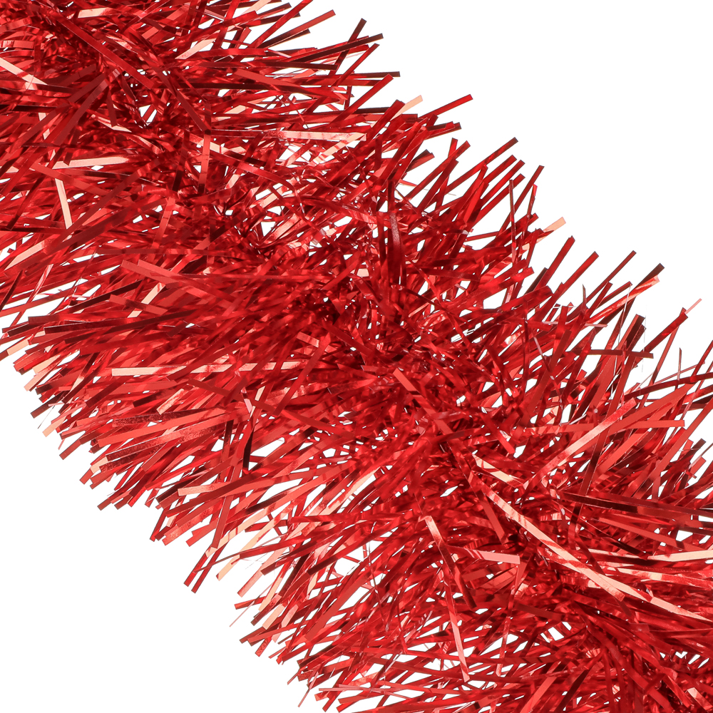 СНОУ БУМ Мишура Норка 9x200см, ПЭТ, красная - #2