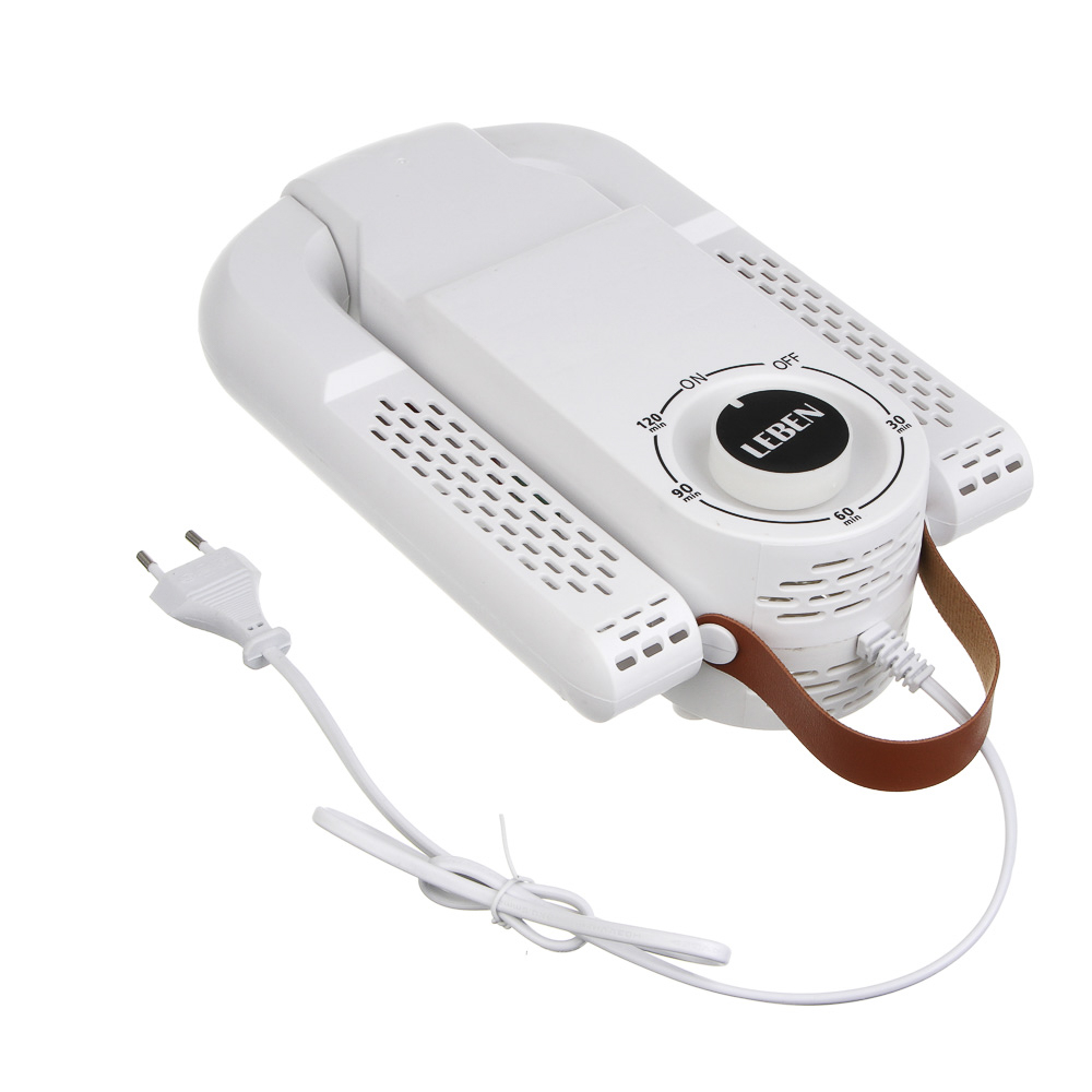 LEBEN Сушилка для обуви, от сети 220В, 150Вт, таймер, обдув, ультрафиолет, белый - #5