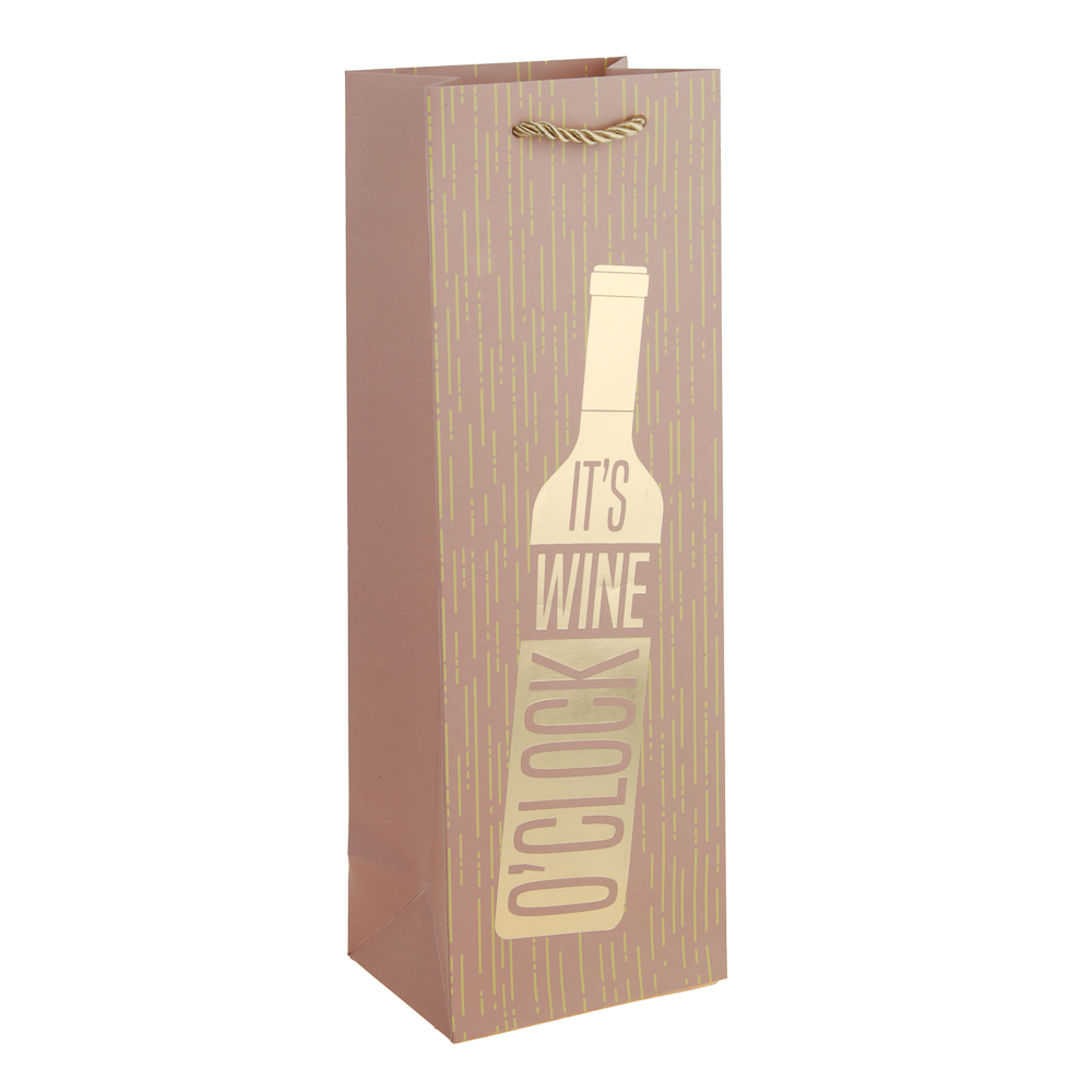 Пакет подарочный для бутылки, высококачественная бумага, с фольгированным слоем, 4 дизайна, Бутылки - #2
