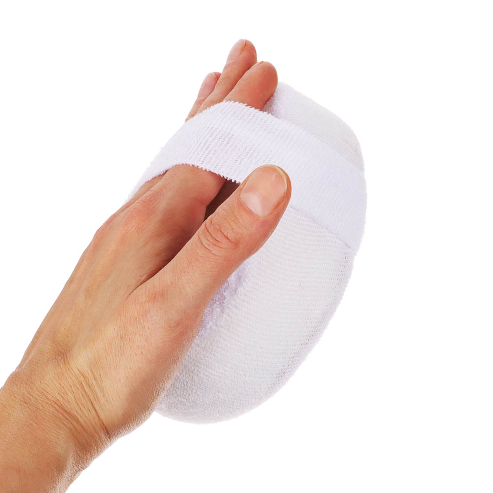 ЮL Мочалка банная объемная овальная на поролоне, рами, хлопок, 14,5х11х4,5см, 3 цвета, МЭ24-01 - #12