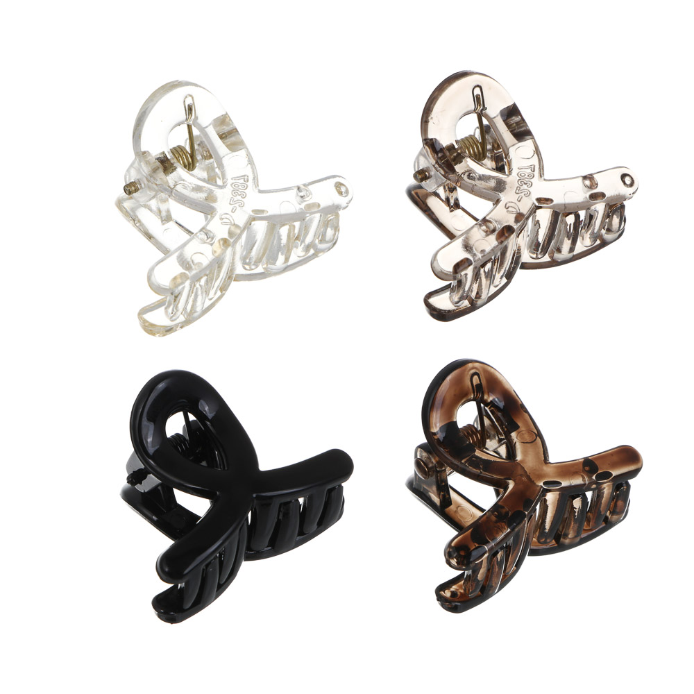 Краб для волос, тм ЮНИLOOK, 3см, полистирол, 4 цвета, #15 - #1