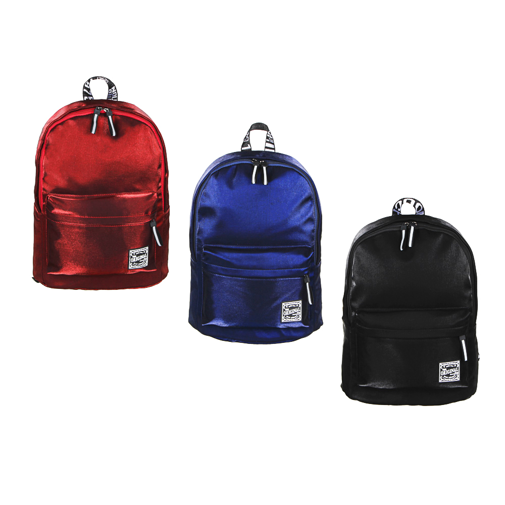 Рюкзак подростковый, 41x31x11,5см, 1 отд, 3 кармана, уплотненные лямки, "сияющий" нейлон, 3 цвета - #1