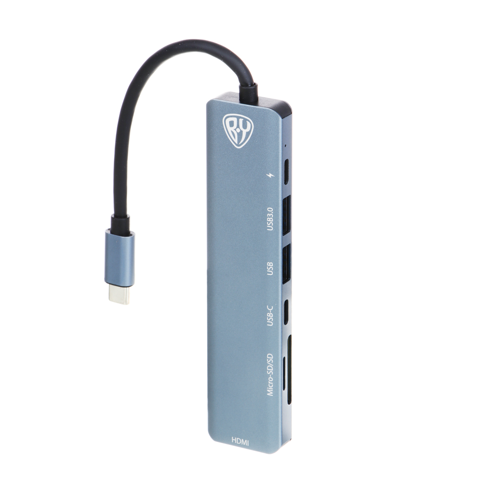 BY USB-концентратор 7 В 1, USB-C INPUT 65 W, HDMI 4K, USB-A 3.0, USB-A 2.0, USB-C, MICRO-SD, SD - #3