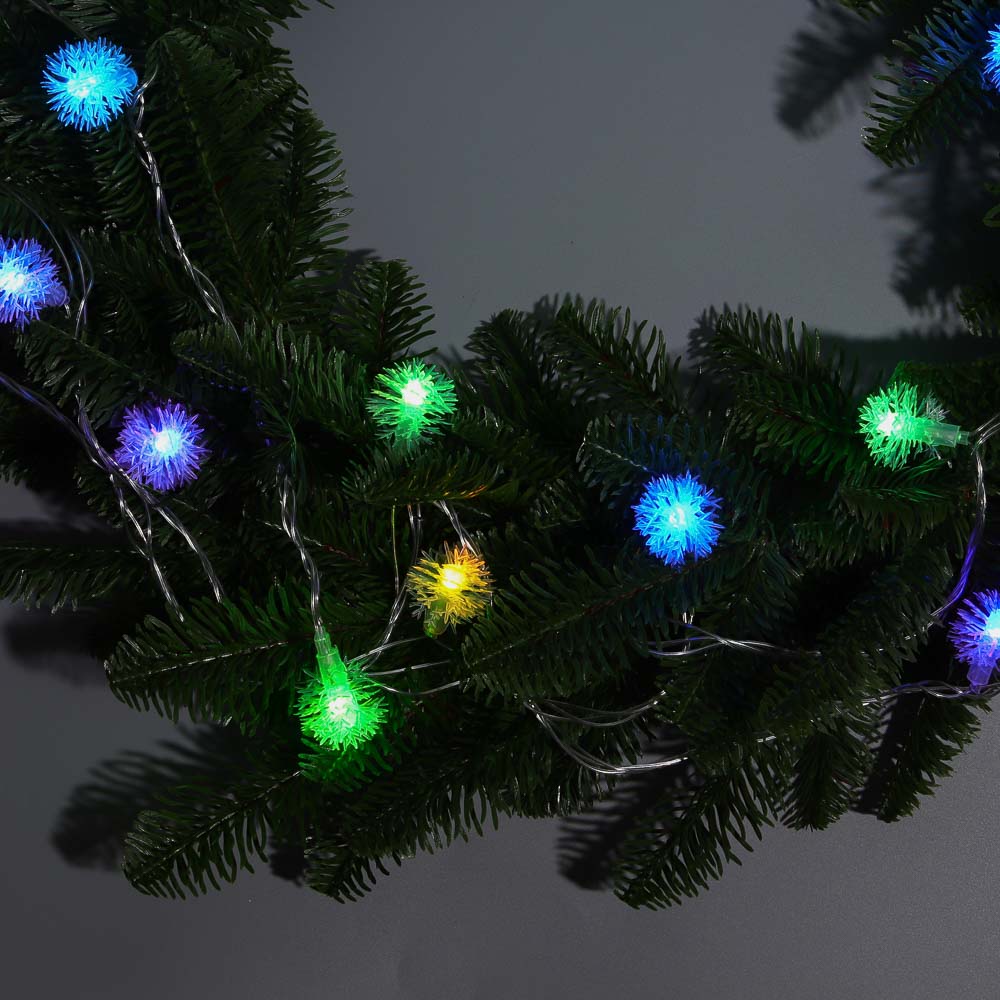 СНОУ БУМ Гирлянда эл. вьюн 4м, 20LED, мульти в диоде/RGRB, перелив, ПВХ прозрачный, 220В - #5