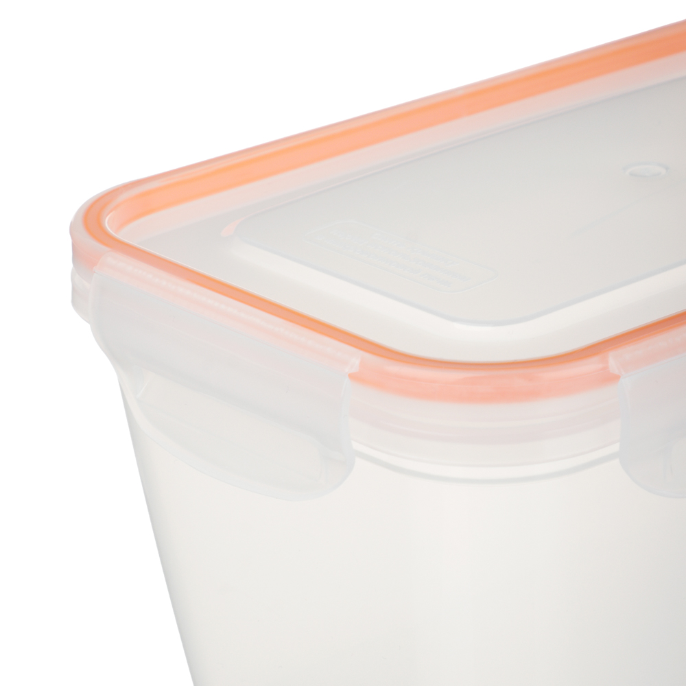 Контейнер пищевой герметичный с защелками 1,4л, прямоугольный конусный, пластик - #2