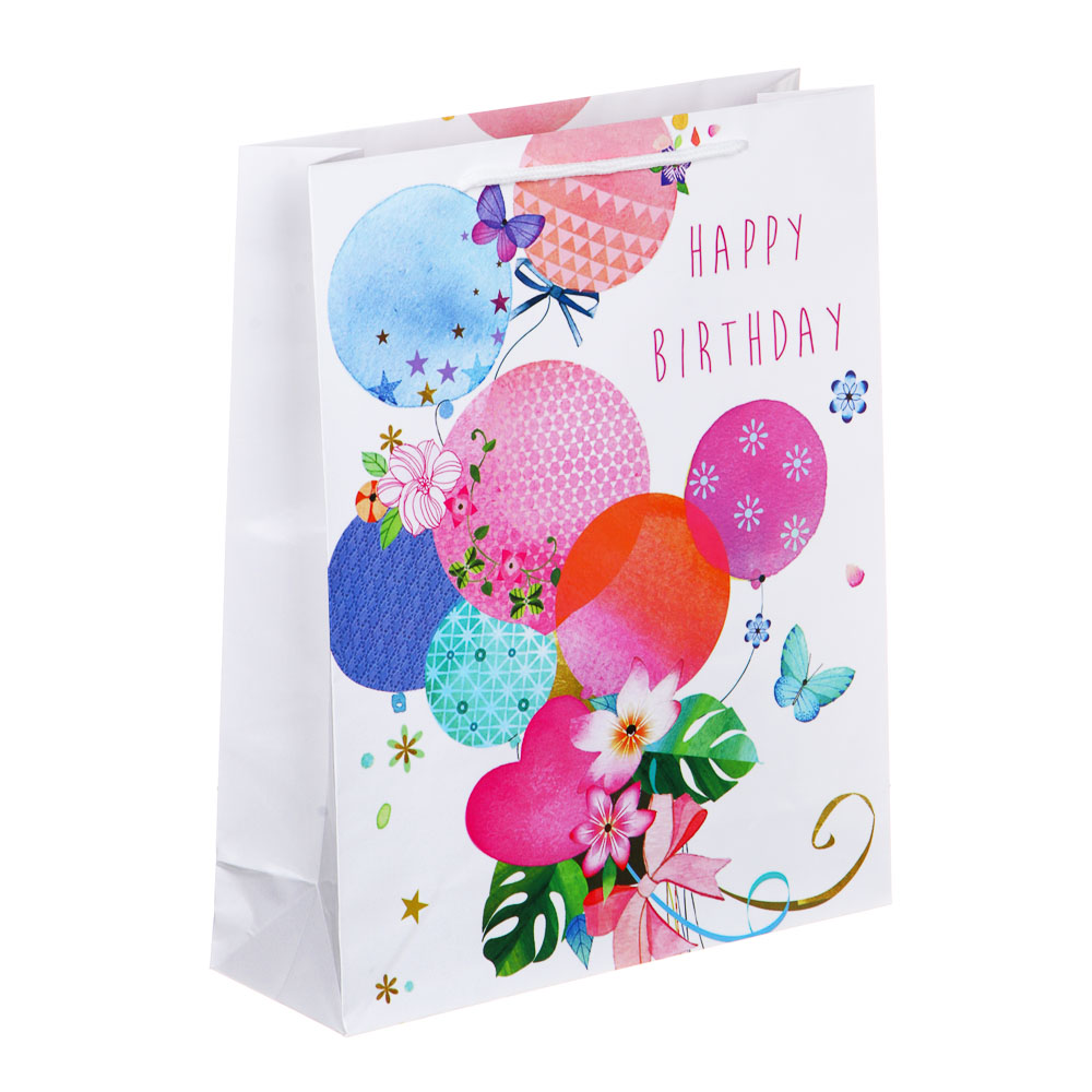 LADECOR Пакет подарочный бумажный, 26x32x9 см, 4 дизайна, С Днем Рождения, арт 1 - #2