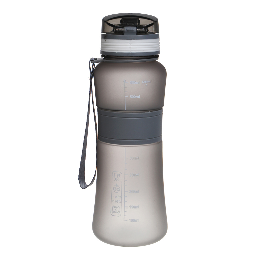 SILAPRO MAX Бутылка спортивная с замком, ULTIMATE GREY, 600мл, РС, силикон - #7