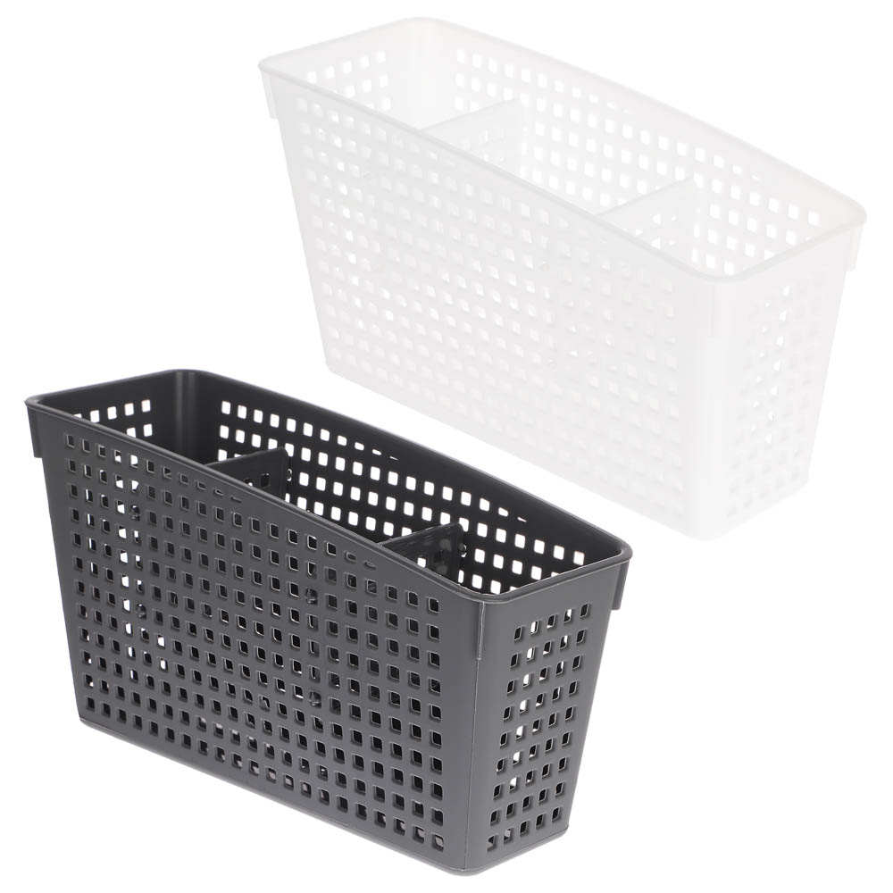 Органайзер Лофт с перегородками 245х95х140 мм белый, серый - #1