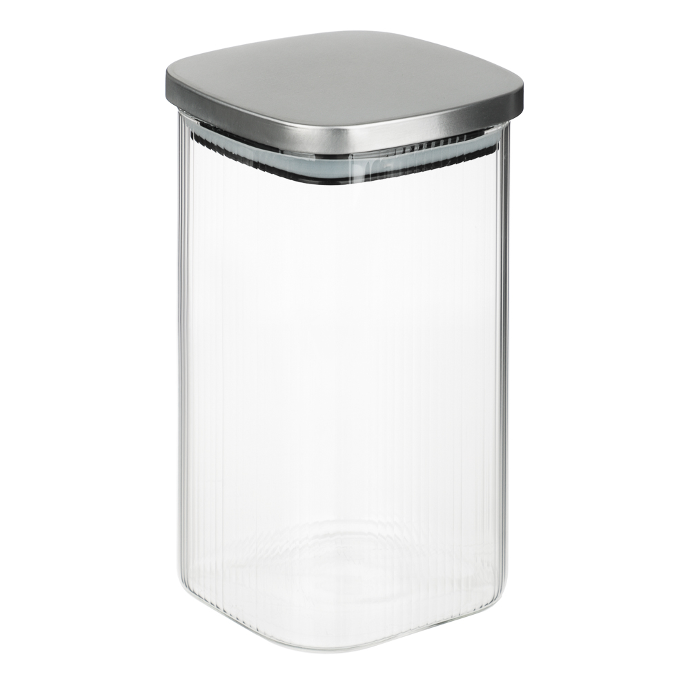 VETTA Рельеф Банка для хранения с металлической крышкой 1400мл, 18х10см, стекло - #1