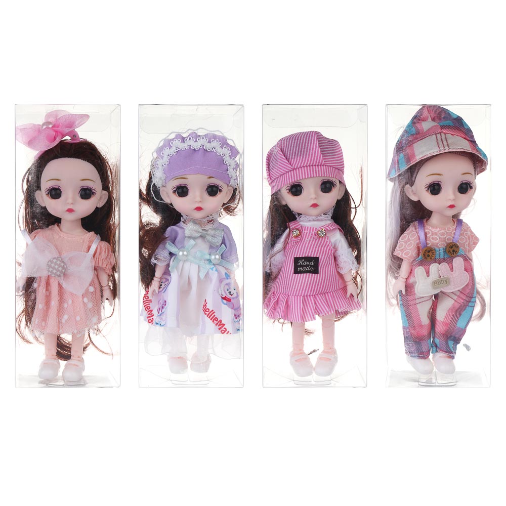 ИГРОЛЕНД Кукла шарнирная с чудными глазами, 15 см, в ПВХ боксе, PVC, PP, 6,5х10х30 см, 4 дизайна - #3