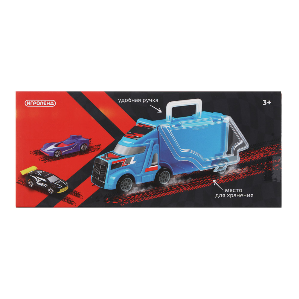 ИГРОЛЕНД Автовоз с двумя машинками, ABS, 16,5х7,2х5 см, 3 дизайна - #14