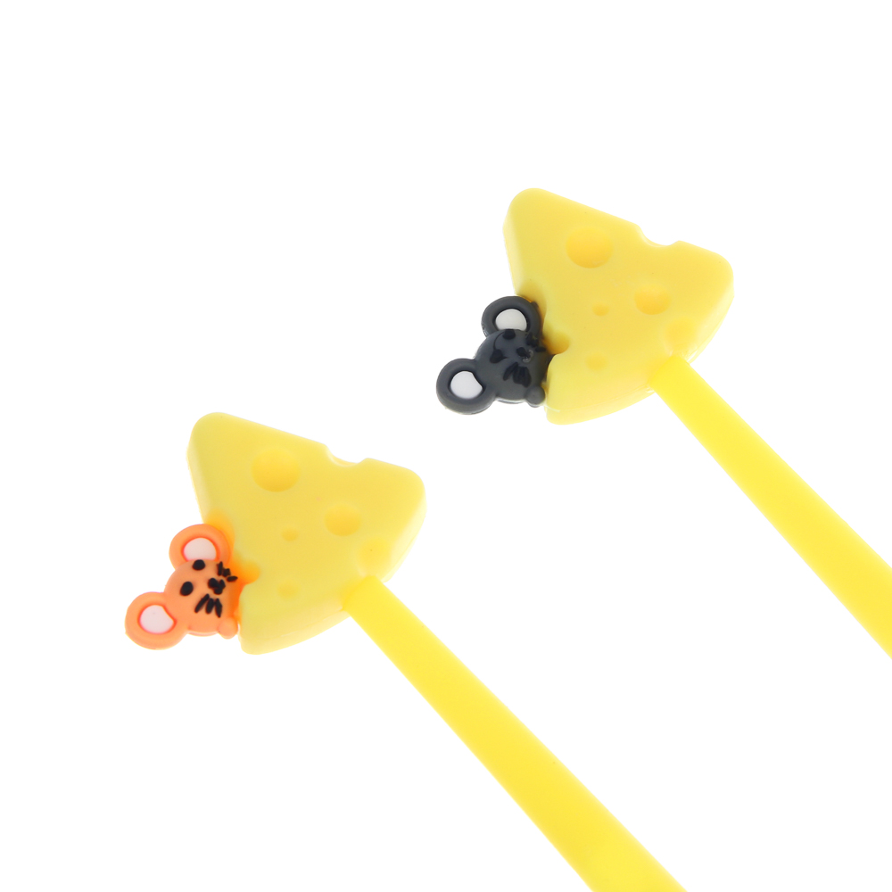 Ручка гелевая синяя 0,5мм, "Сырные палочки", силиконовый корпус, 2 вида, шоу-бокс - #6