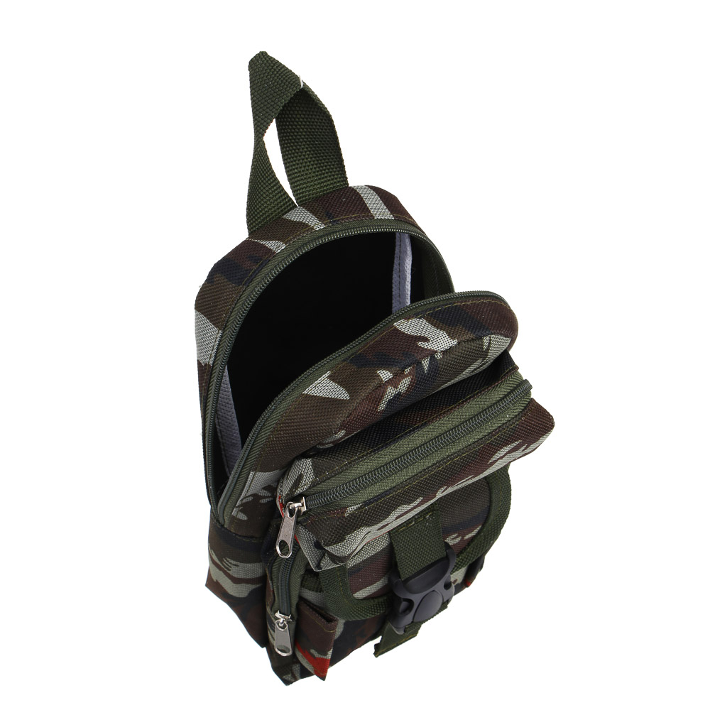Пенал в форме военного рюкзака, 21х10х6см, 1 отд., 3 кармана, камуфляжная ткань, 4 дизайна, пакет - #5