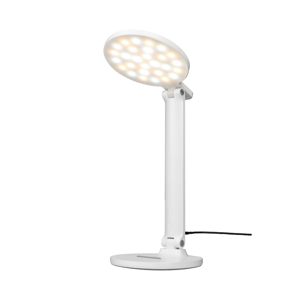 FORZA Лампа настольная складная, 28LED, питание USB, 7Вт, 500Лм, кабель 1.5м, диммер, пластик, белая - #3