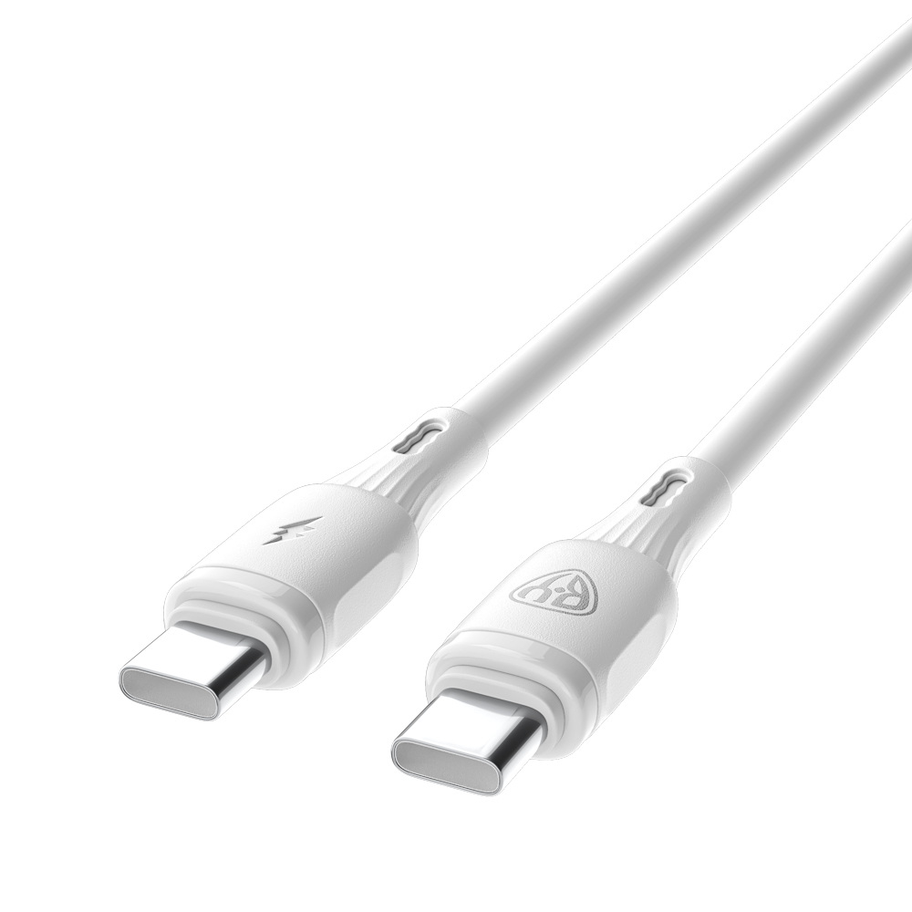 Кабель для зарядки Type C-Type C BY Twist, 60Вт, 1 м, 5A, гибкий силикон, белый - #4