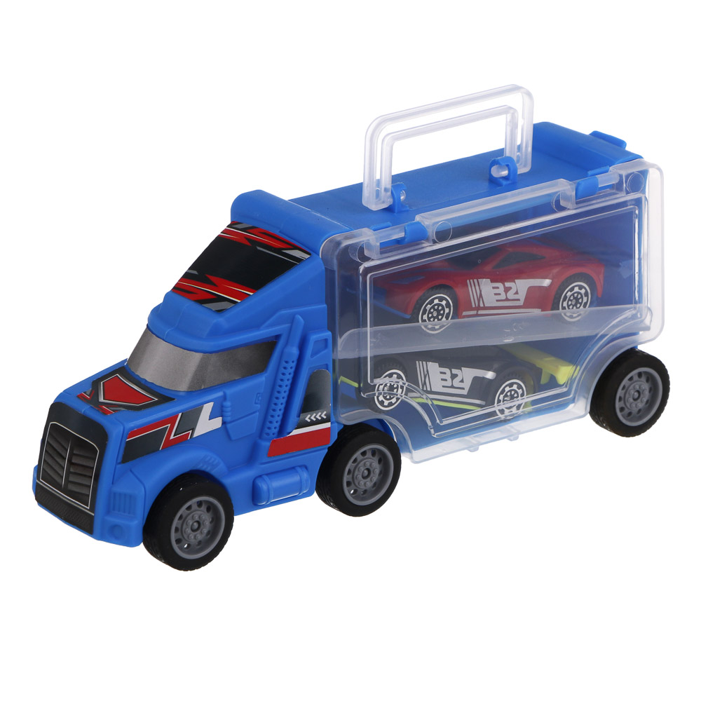 ИГРОЛЕНД Автовоз с двумя машинками, ABS, 16,5х7,2х5 см, 3 дизайна - #4