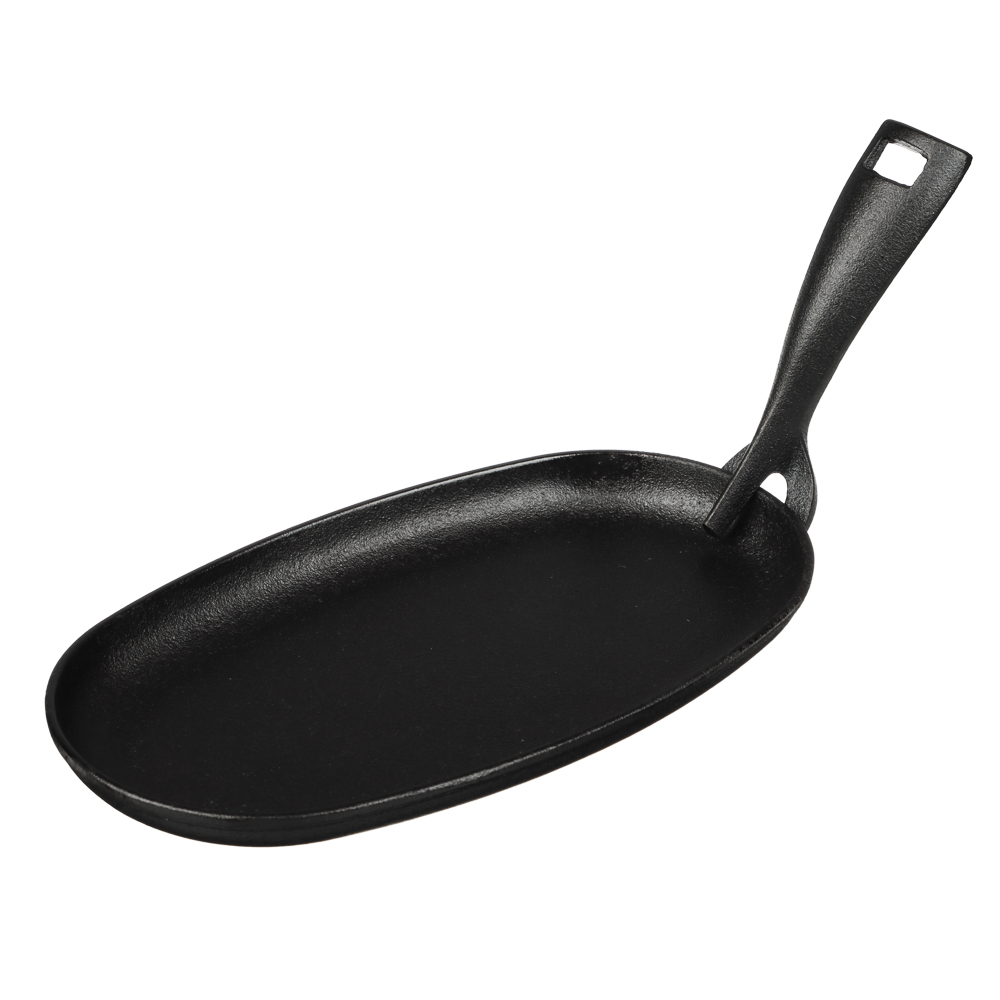 SATOSHI Сковорода на подставке из бамбука чугун, овальная, со съемной ручкой, 24х13.5см, индукция - #3
