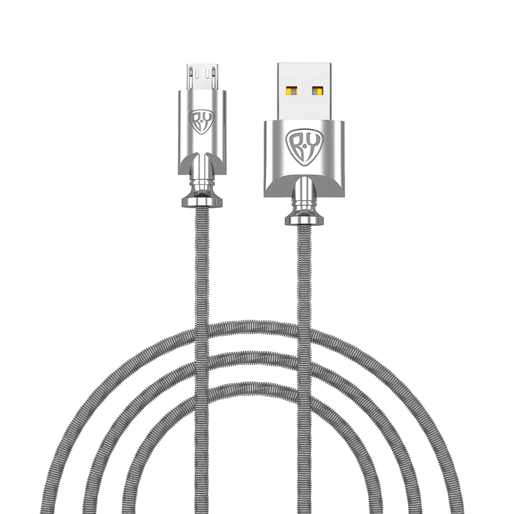 BY Кабель для зарядки Metall Micro USB, 1м, 3A, QC 3.0, металл - #1