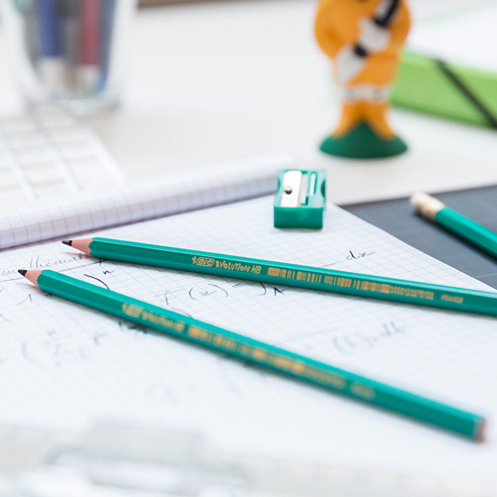 BIC Карандаш чернографитный "Эволюшн Эко", с ластиком, пластик, зеленый корпус, инд.маркировка, 8803 - #3