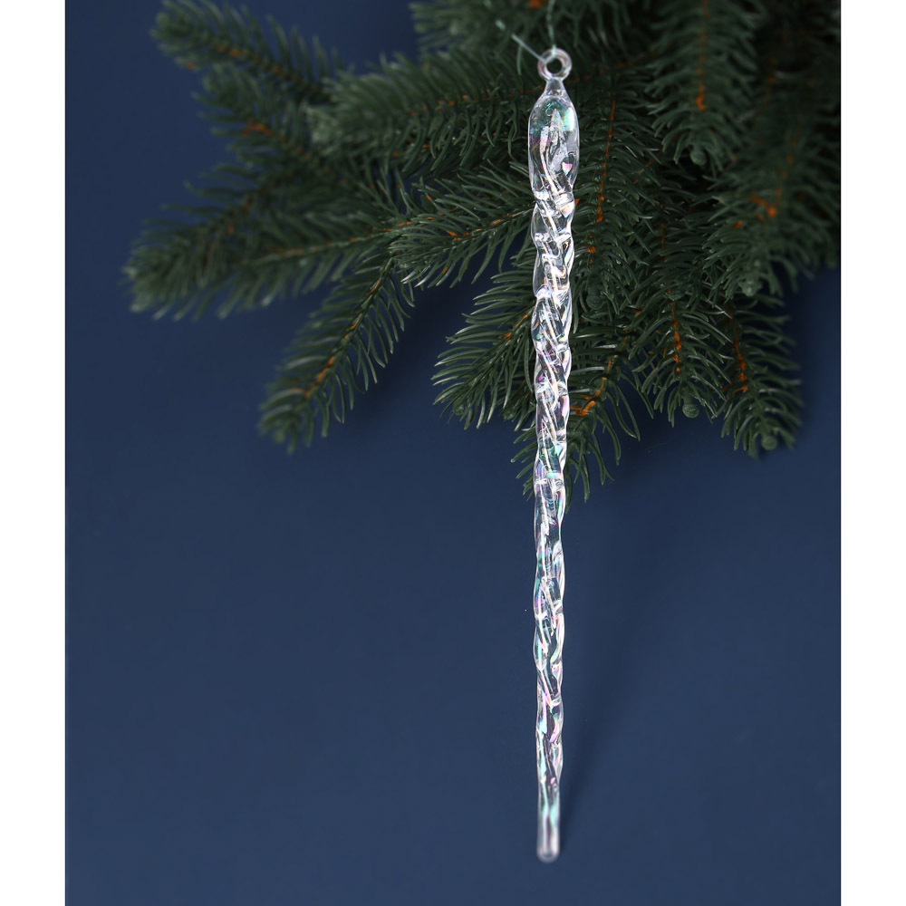 СНОУ БУМ Набор декоративных украшений "Сосульки" 2 шт 21 см, пластик, голография - #5