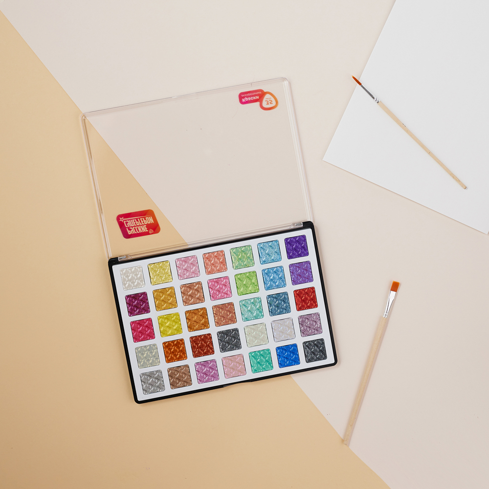 BY Русские Супергерои Краски акварельные, 35 цветов металлик, пл. бокс - #9