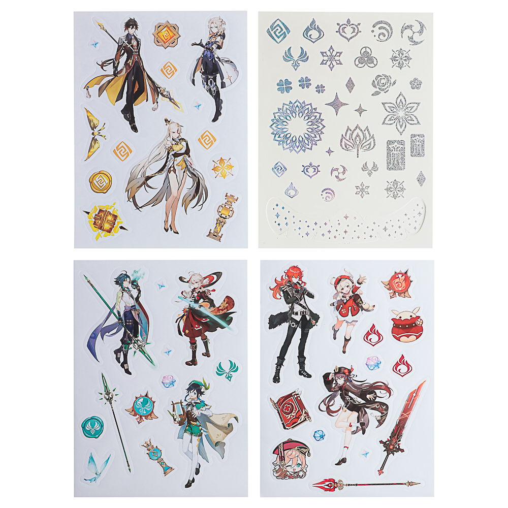 Геншин. Творческий блокнот cо стикерами и переводными татуировками A5, 14,5x7x21,5см - #6