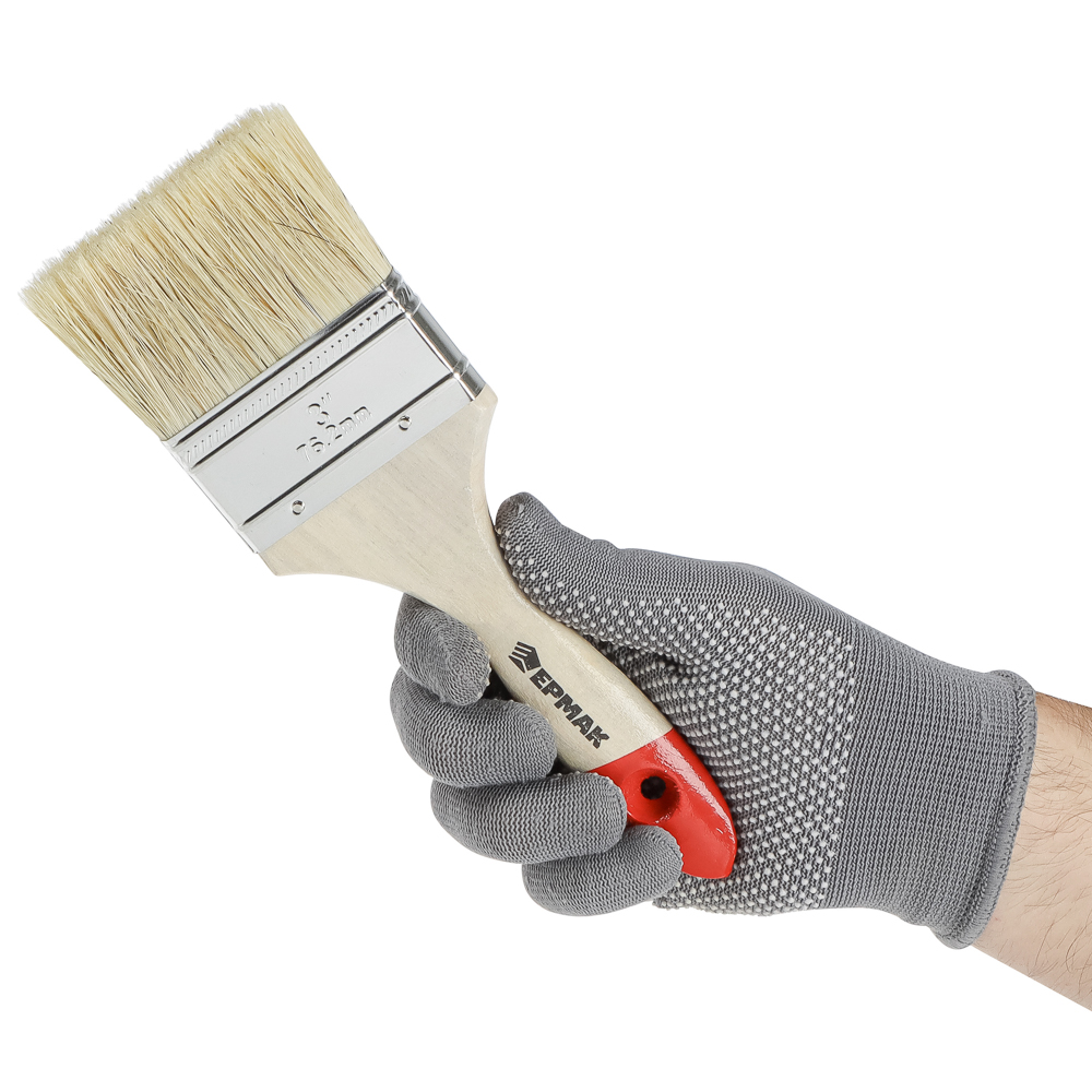 ЕРМАК/HEADMAN Кисть малярная плоская "Евро" нат. щетина 3" (75мм) - #5