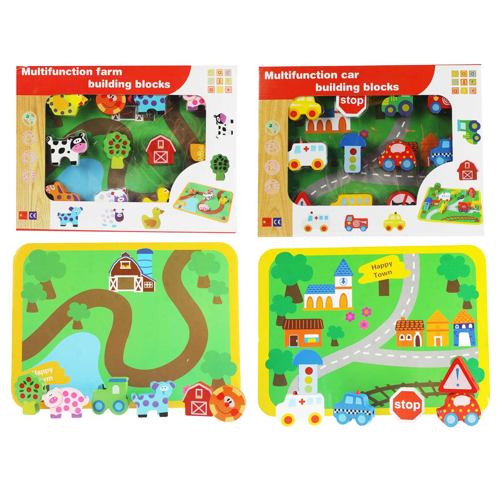 Детская игра "Счастливый город"/ферма, 32х22,5х2,5см, дерево, текстиль - #1