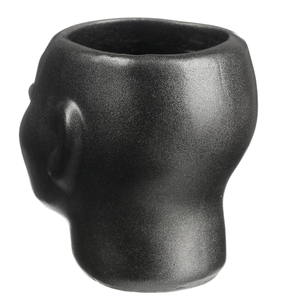 Кашпо цветочное Нефертити, 16x19см, гипс, мокрый асфальт - #4