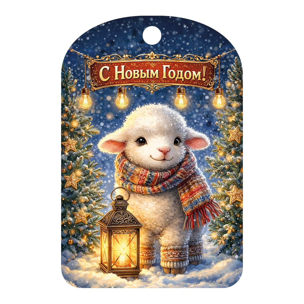 Доска разделочная "Новый год", 27см*18см*0,5см, фанера, 10 дизайнов - #4