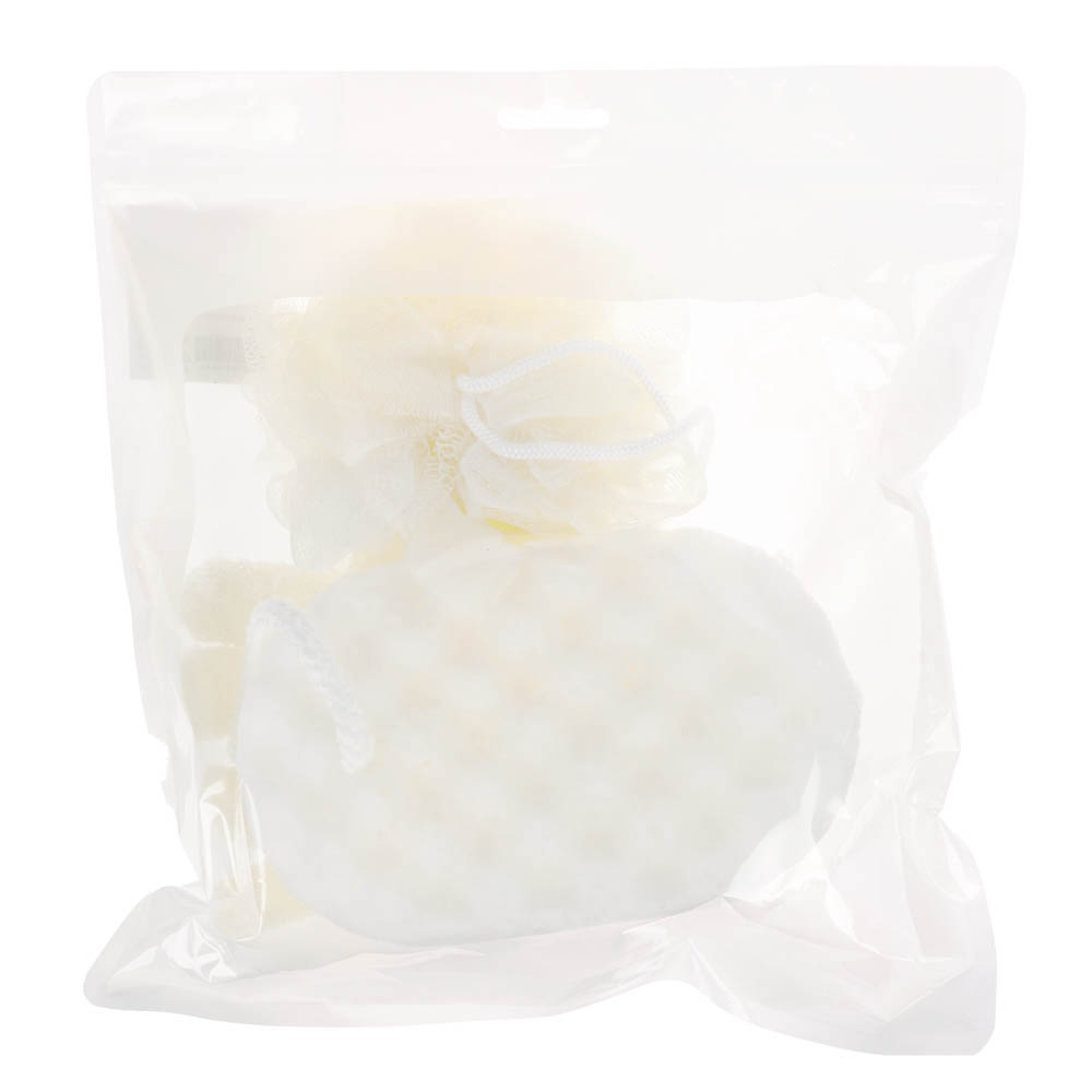 ЮL Набор 3 штуки: губка поролон, перчатка скрабер, мочалка шар, 2 цвета, МС24-09 - #9