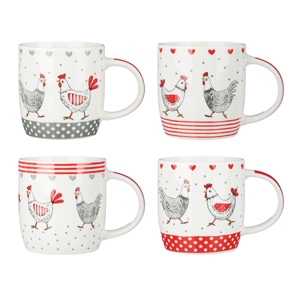 Кружка тм MILLIMI, Курочка Ряба 365 мл, 4дизайна, фарфор - #1
