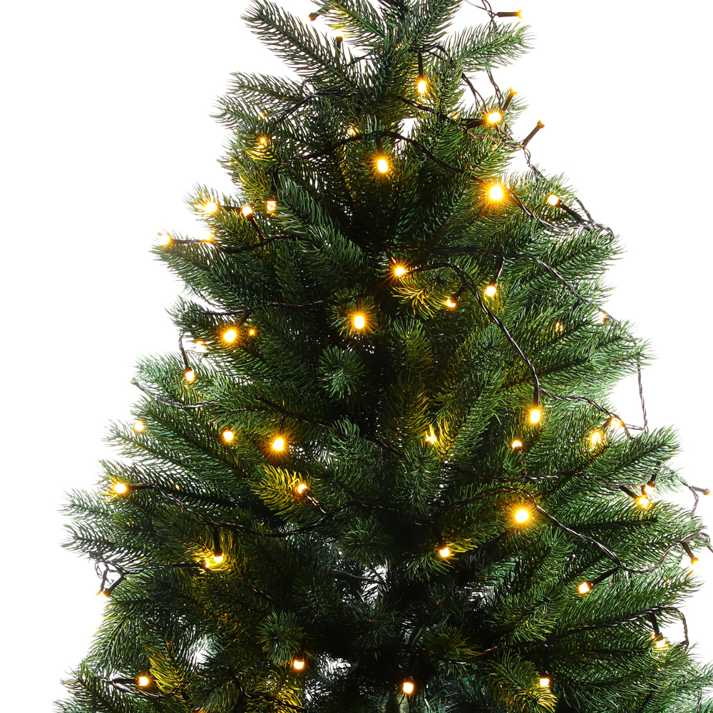 СНОУ БУМ Гирлянда эл. вьюн 10м, 100LED, 6-гран. диод с пузырями, шампань, 8 реж., ПВХ черный, 220В - #8