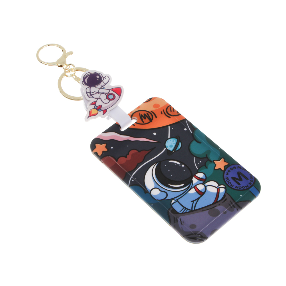 Чехол брелок для пропуска тм ЮL Космос с шармом, пластик, металл, 11х7см, 4 дизайна - #3