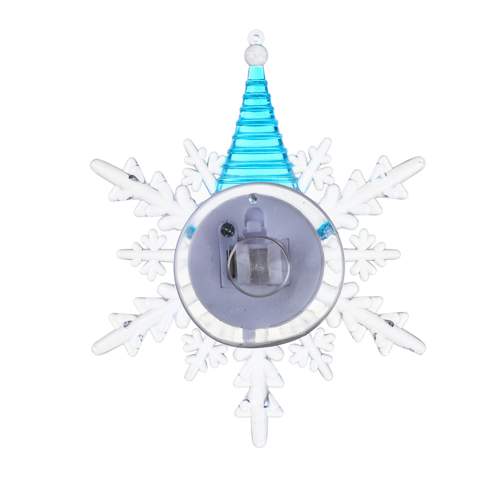 СНОУ БУМ Светильник на присоске в форме снежинки со снеговиком, пластик, 10x13x5см, 4 цвета - #6
