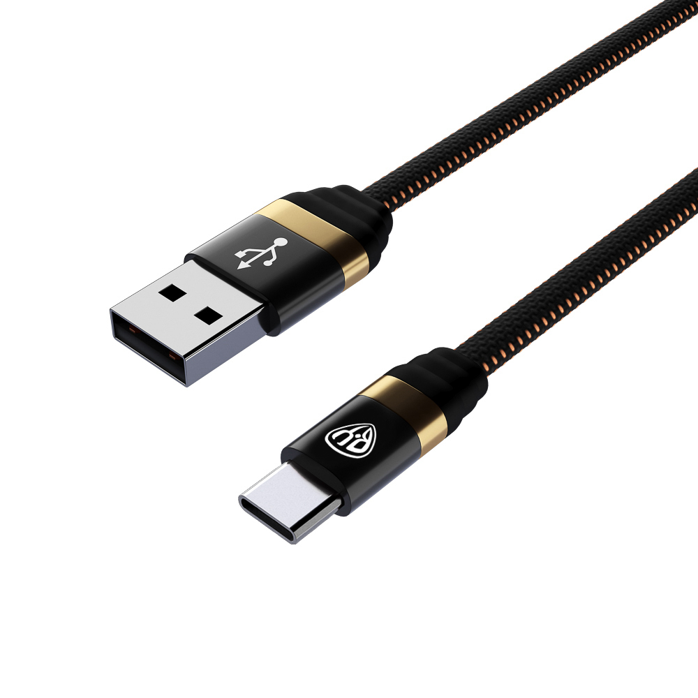 BY Кабель для зарядки Элегант Type-C, 1м, 3А, быстрая зарядка QC3.0, тканевая оплётка, черный - #4